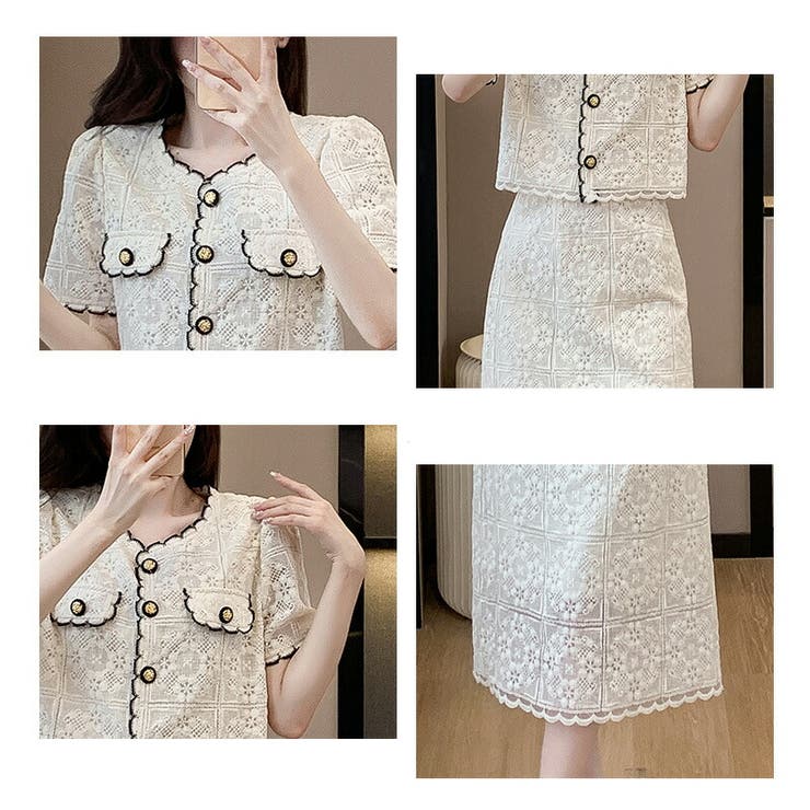 セットアップ レーストップス レーススカート[品番：JSFW0013880
