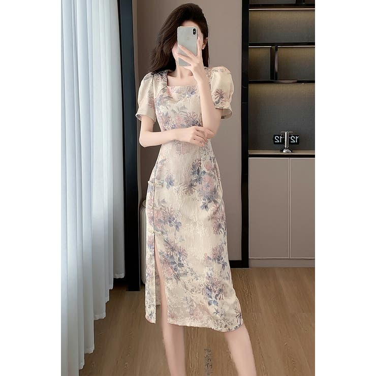 花柄 ワンピース 全2色[品番：JSFW0013892]｜JS FASHION（ジェー