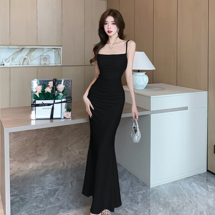 JF FASHION マーメイド ワンピース ドレス マーメイドライン ニットワンピース 全4色[品番：JSFW0014323