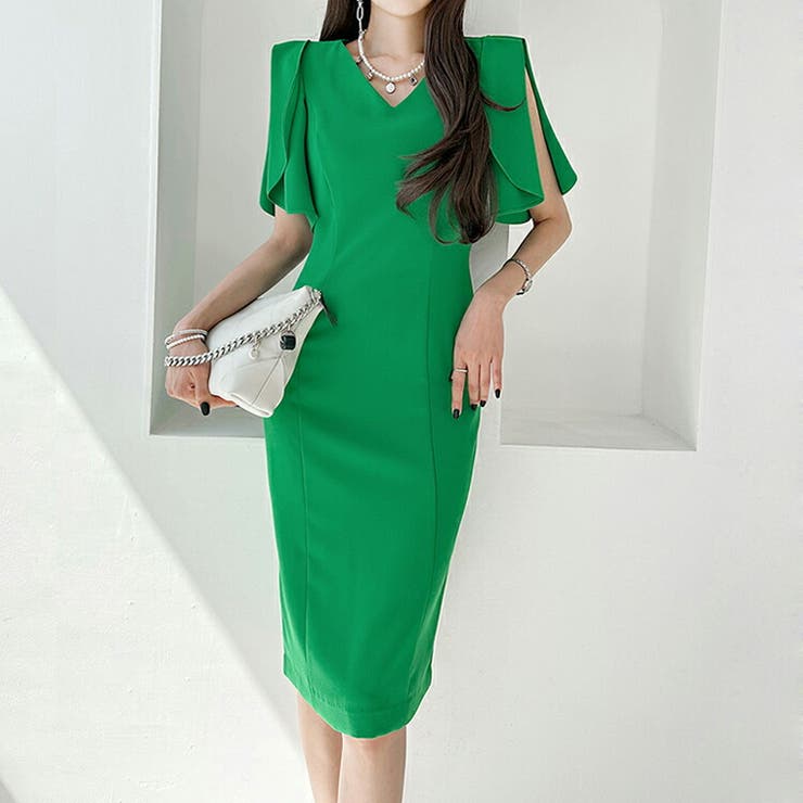 ワンピース タイトワンピ ケープスリーブ | JS FASHION | 詳細画像2 