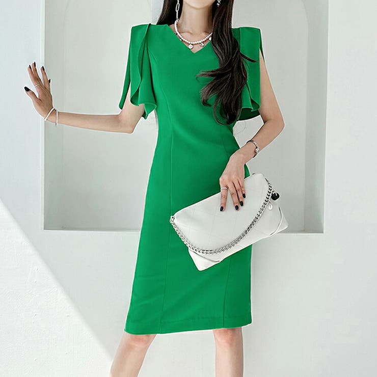 ワンピース タイトワンピ ケープスリーブ | JS FASHION | 詳細画像3 