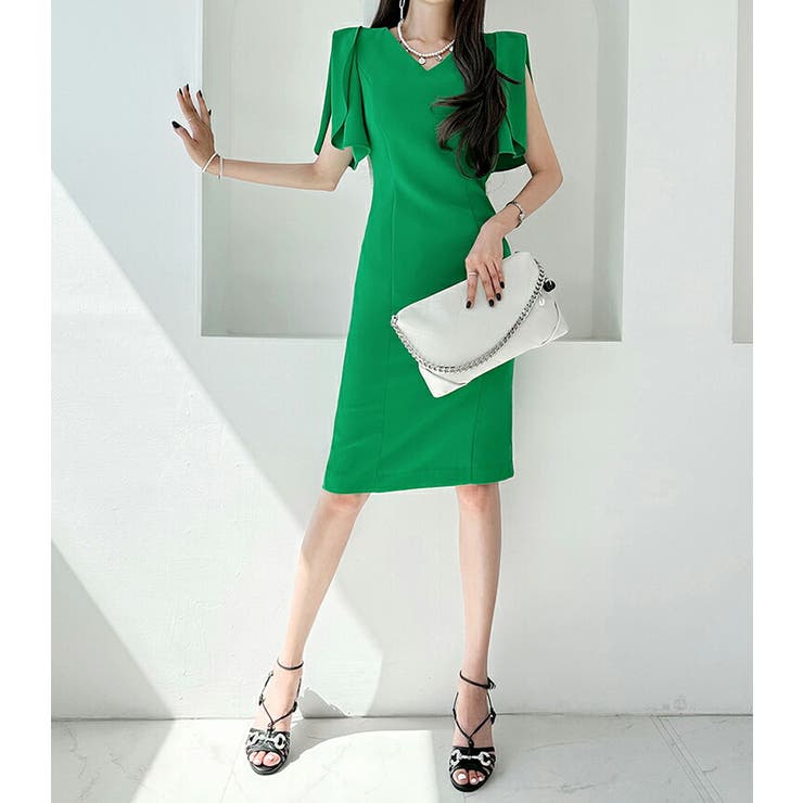 ワンピース タイトワンピ ケープスリーブ | JS FASHION | 詳細画像7 