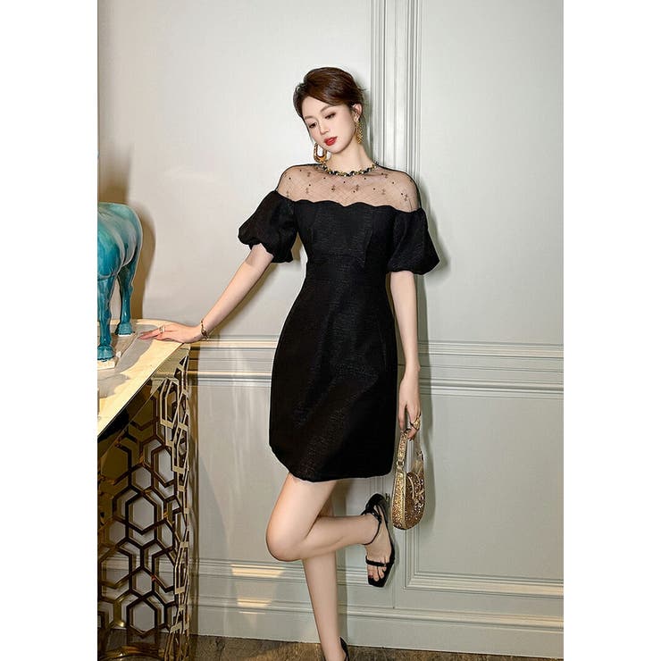 【新品】ANAYI ドット シャツ ワンピース Aライン ドレス パーティ 38 新品】ANAYI ドット シャツ ワンピース Aライン ドレス パーティ