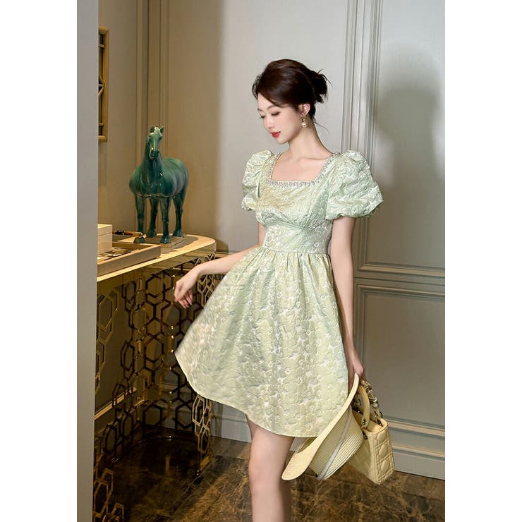 花柄　ワンピース 花柄 ワンピース シフォン[品番：JSFW0010658]｜JS FASHION