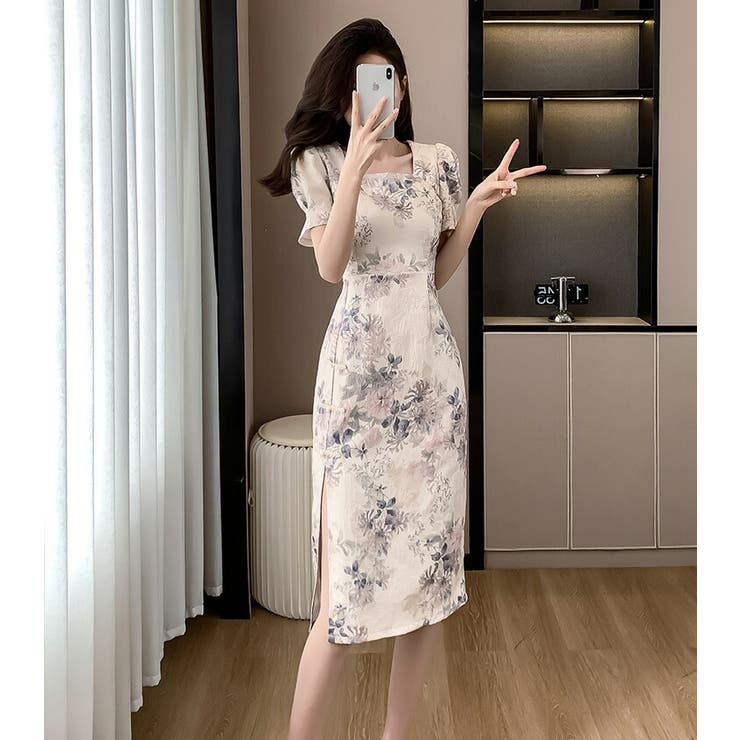 花柄 ワンピース 全2色[品番：JSFW0013935]｜JS FASHION（ジェー