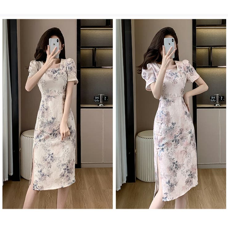 花柄 ワンピース 全2色[品番：JSFW0013935]｜JS FASHION（ジェー