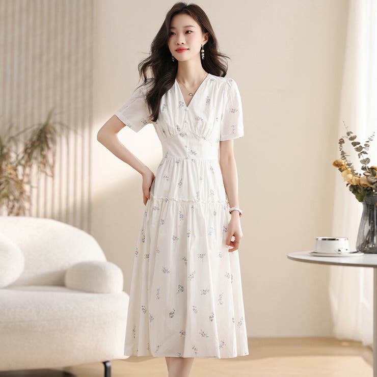花柄 ワンピース 全2色[品番：JSFW0014082]｜JS FASHION（ジェー