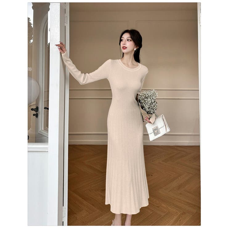 【返品交換不可】 ニットワンピース ロング丈 全5色[品番：JSFW0014282]｜JS トップス