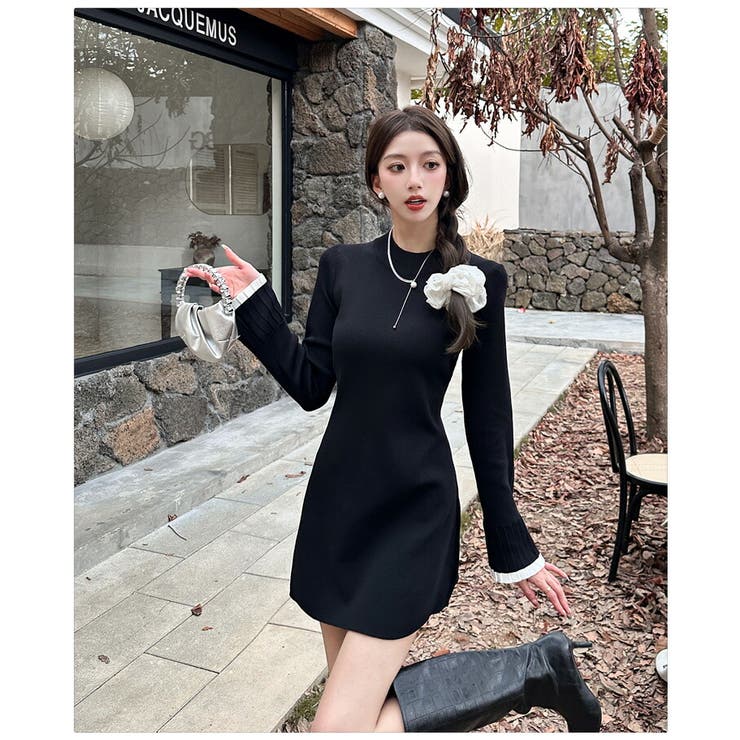 定番 ニットワンピース FASHION 全2色[品番：JSFW0014283]｜JS ミニ丈 ワンピース