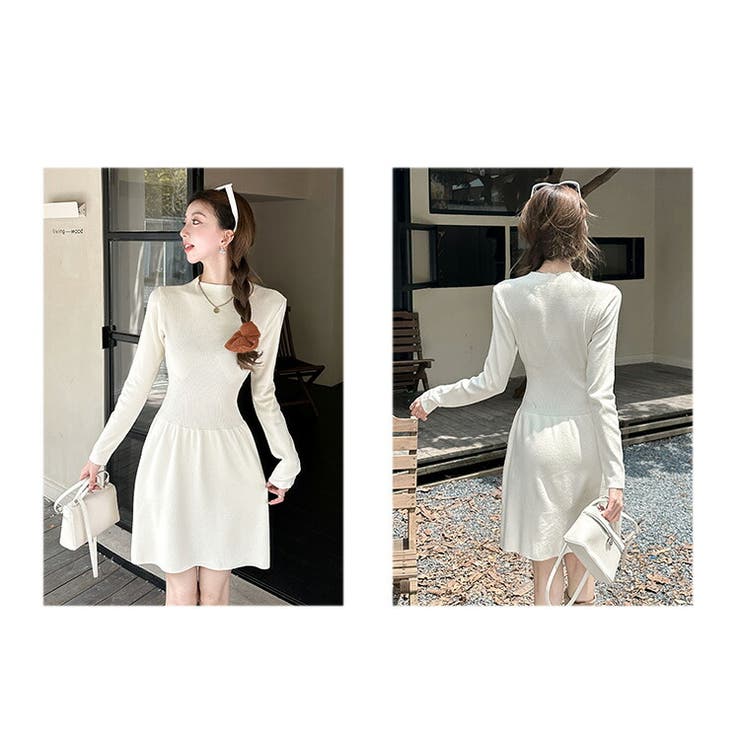Aライン ニットワンピース 全3色[品番：JSFW0014364]｜JS