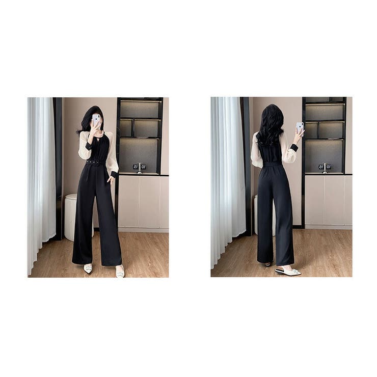 パンツドレス オールインワン ロングパンツ[品番：JSFW0014337
