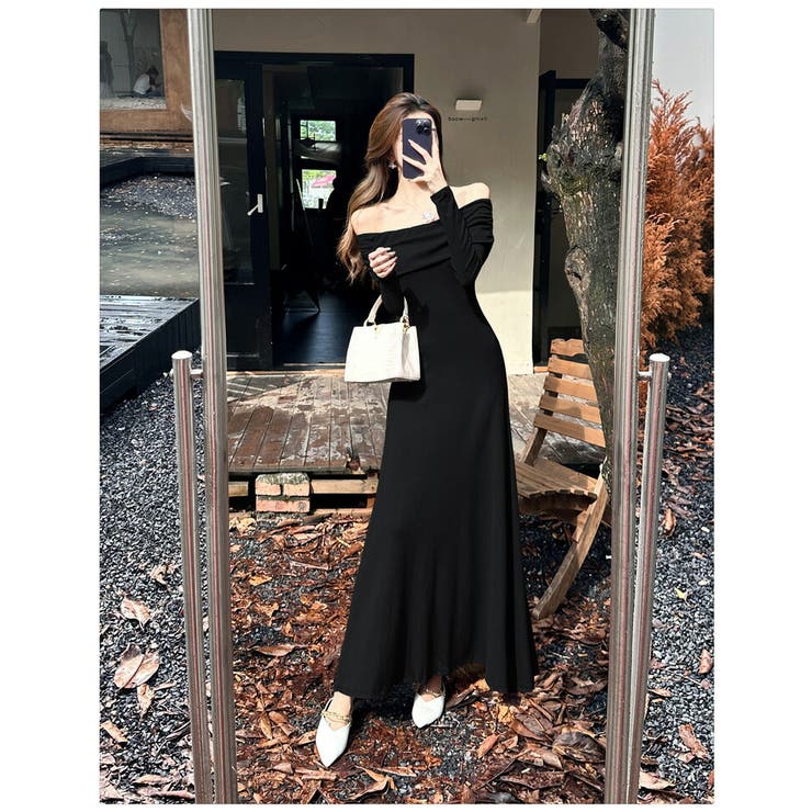 オフショルダー ロングワンピース 全4色[品番：JSFW0014300]｜JS