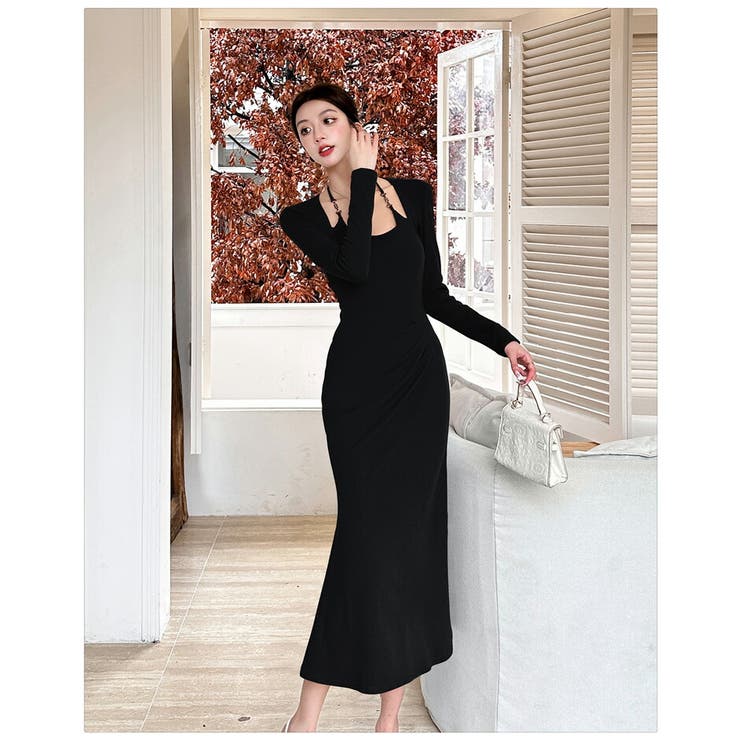 ホルターネック マーメイドワンピース 全2色[品番：JSFW0014302]｜JS