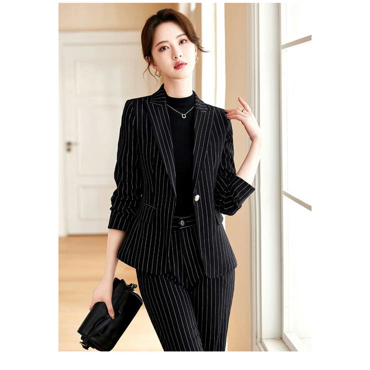 パンツスーツ セットアップ 2点セット[品番：JSFW0014247]｜JS FASHION