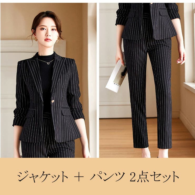 パンツスーツ セットアップ 2点セット[品番：JSFW0014247]｜JS FASHION