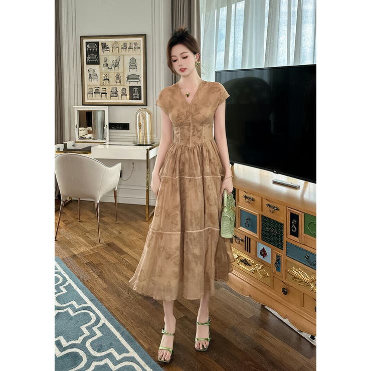 蝶々柄 ワンピース 全3色 | JS FASHION | 詳細画像4