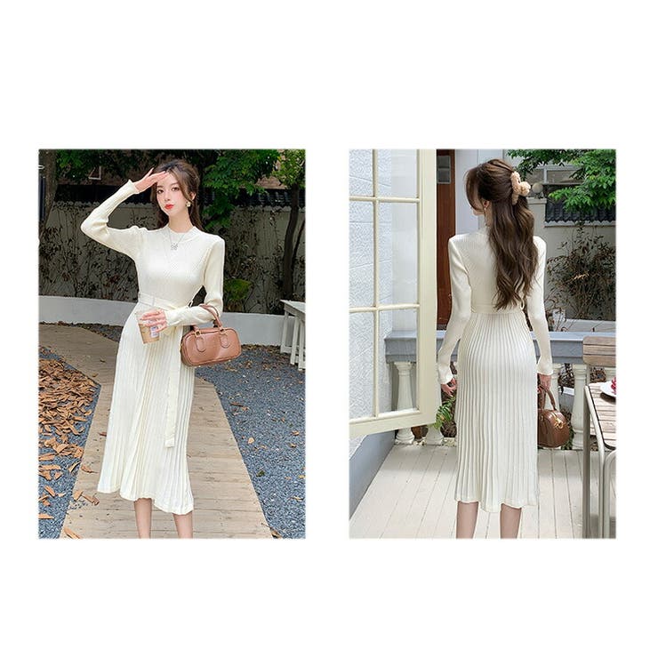 ニットワンピース プリーツ風 Aライン | JS FASHION | 詳細画像12 