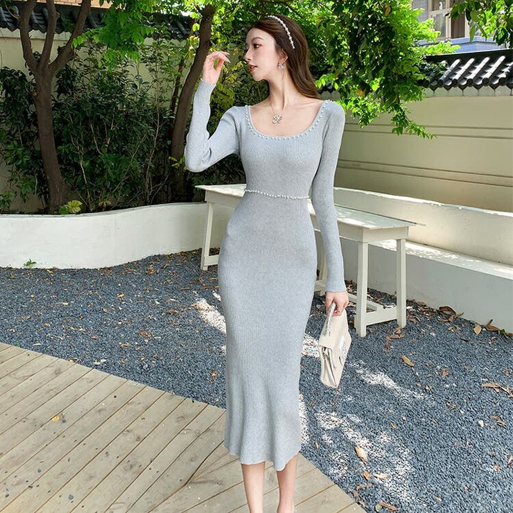 ニットワンピース 全5色 Uネック[品番：JSFW0014171]｜JS FASHION