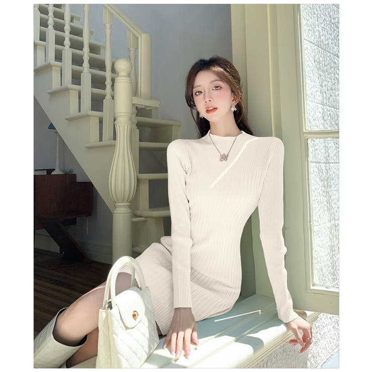 ニットワンピース 全4色 ミニ丈[品番：JSFW0014201]｜JS FASHION