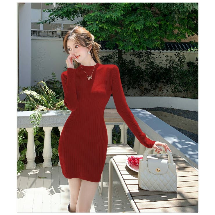 ニットワンピース 全4色 ミニ丈[品番：JSFW0014201]｜JS FASHION