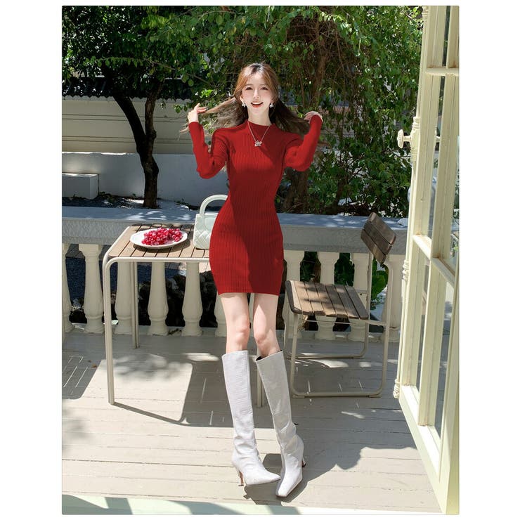 ニットワンピース 全4色 ミニ丈[品番：JSFW0014201]｜JS FASHION