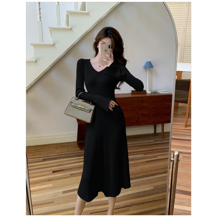 Aライン ニットワンピース 全3色[品番：JSFW0014232]｜JS  FASHION（ジェーエスファッション）のレディースファッション通販｜SHOPLIST（ショップリスト）