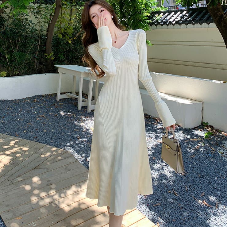 Aライン ニットワンピース 全3色[品番：JSFW0014232]｜JS