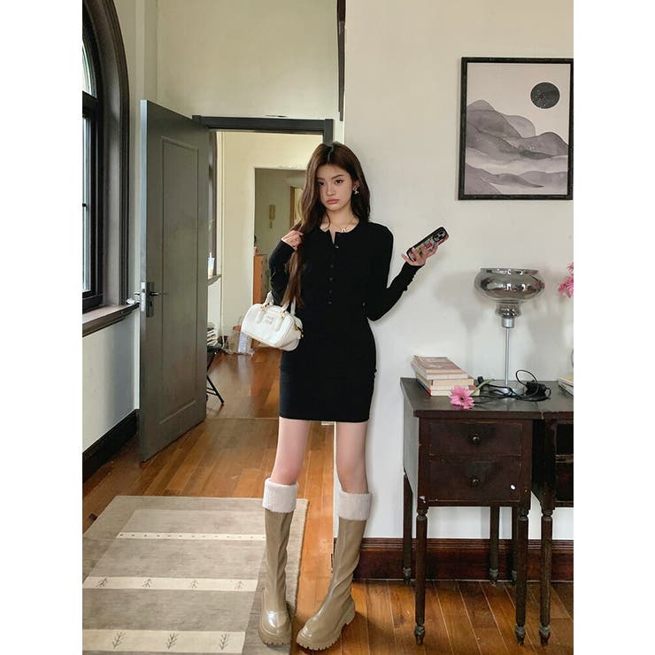 ミニ タイト ワンピース[品番：JSFW0014754]｜JS FASHION