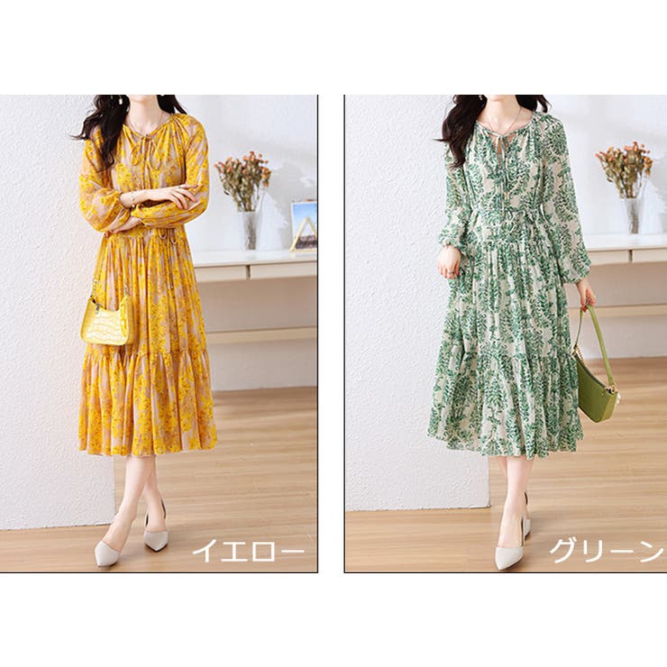 花柄ワンピース 全2色 ティアード | JS FASHION | 詳細画像14 