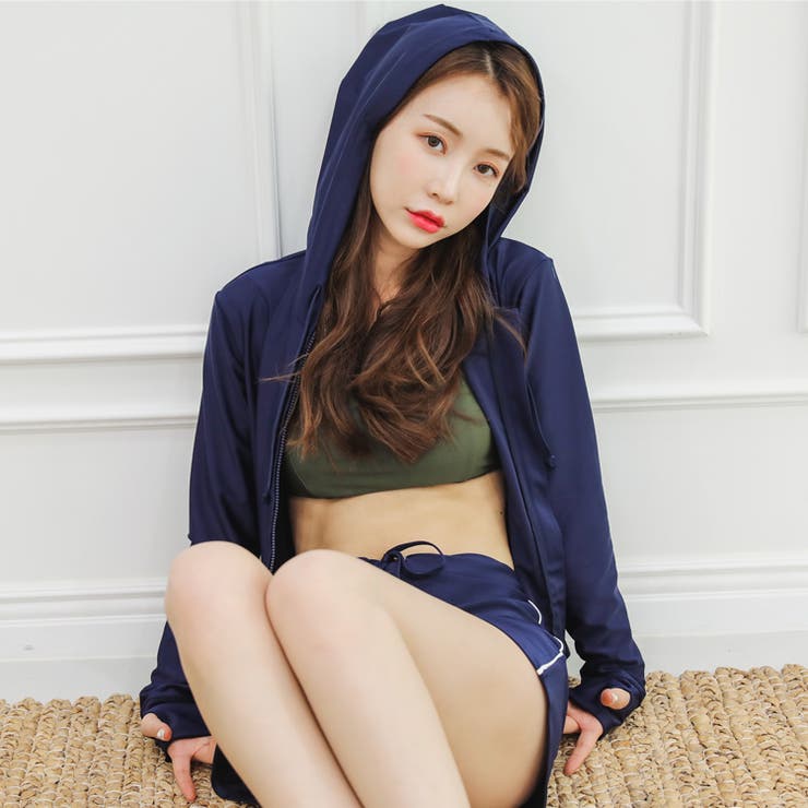 ラッシュガード上下セット 全4色水着セットアプ ショートパンツ[品番 ...