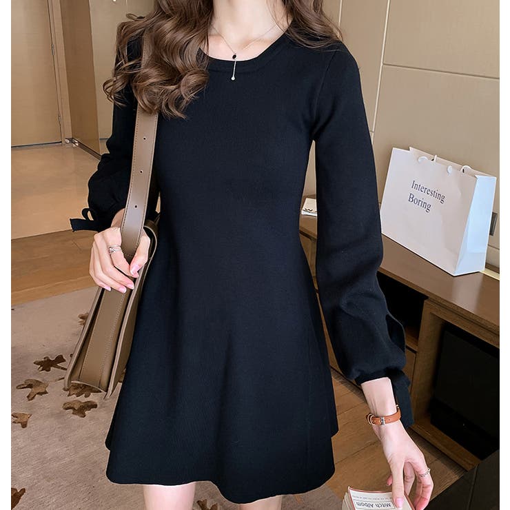 ニットワンピース 2色 Aライン[品番：JSFW0007082]｜JS FASHION