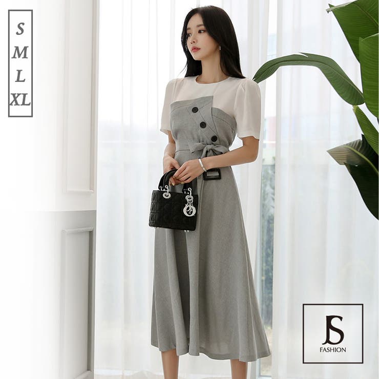 夏ワンピース レイヤード風 柄切替 品番 Jsfw Js Fashion ジェーエスファッション のレディースファッション通販 Shoplist ショップリスト