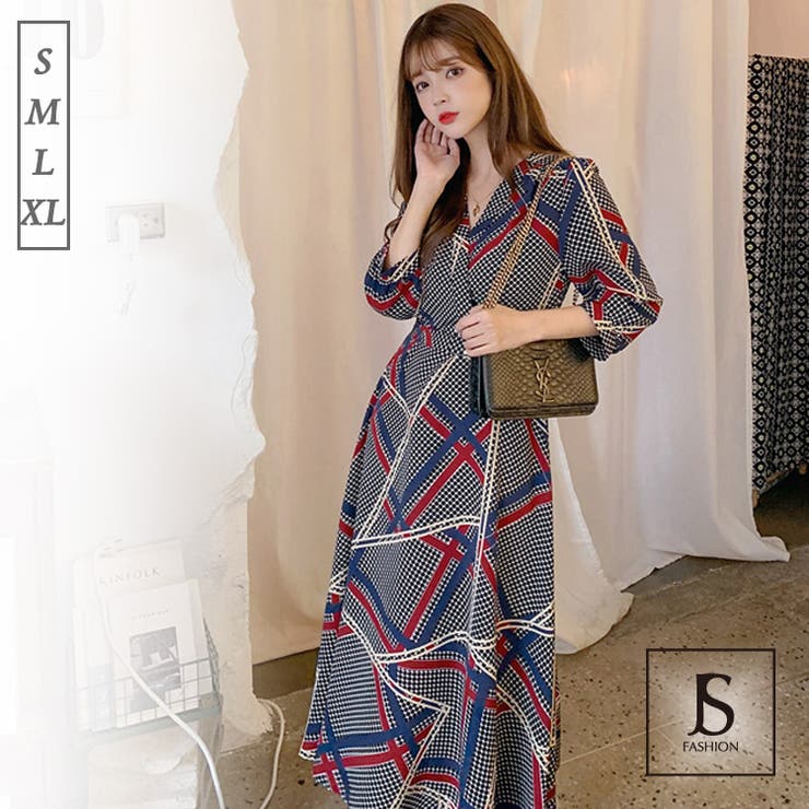 ロングワンピース カシュクール 柄プリントワンピース 品番 Jsfw Js Fashion ジェーエスファッション のレディースファッション通販 Shoplist ショップリスト