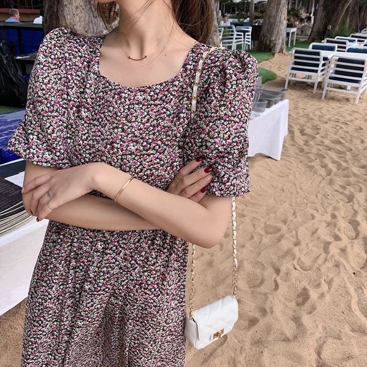 ロングワンピース 全2色 花柄[品番：JSFW0007354]｜JS FASHION