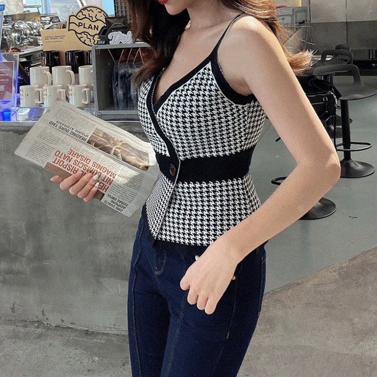 キャミトップス 全2色 千鳥チェック柄 品番 Jsfw Js Fashion ジェーエスファッション のレディースファッション 通販 Shoplist ショップリスト