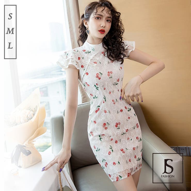 パーティードレス チャイナドレス風 キュートなさくらんぼ柄 品番 Jsfw Js Fashion ジェーエスファッション のレディースファッション通販 Shoplist ショップリスト