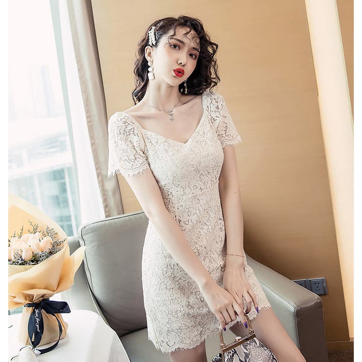 mikanさん専用】Tadashi Shoji Vネックレースロングドレス mikanさん