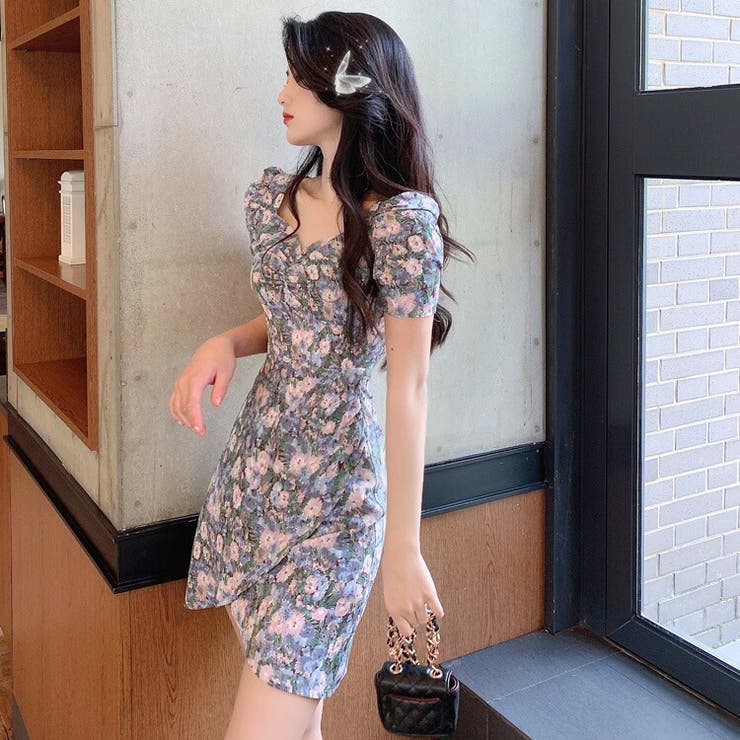 花柄ワンピース 全2色 半袖[品番：JSFW0008307]｜JS FASHION（ジェー  