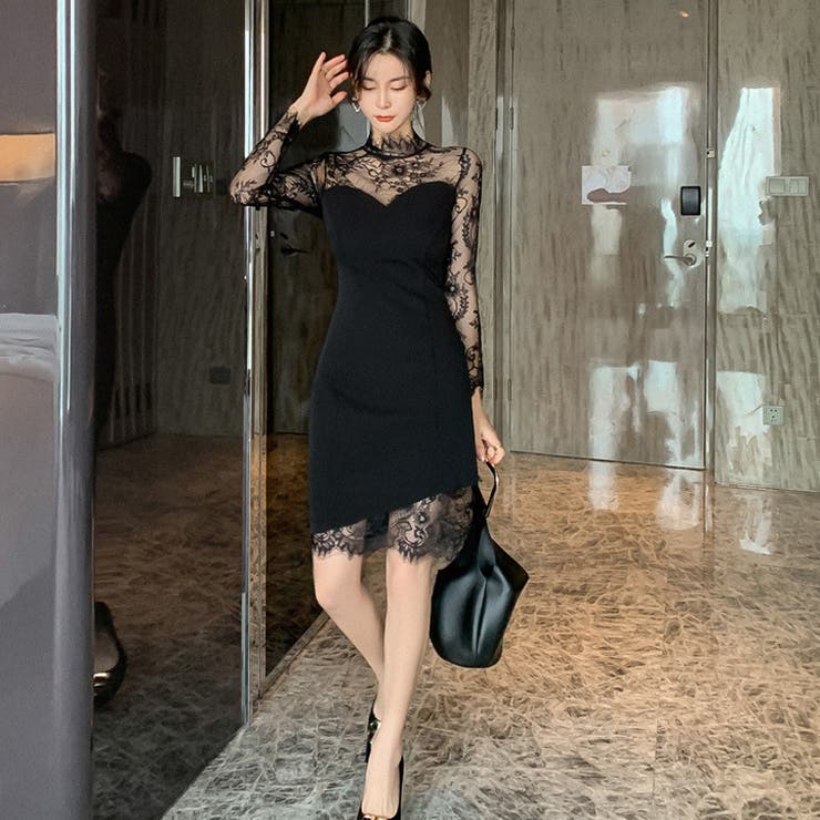 パーティードレス アシンメトリー風 レース切替ワンピース 品番 Jsfw Js Fashion ジェーエスファッション のレディースファッション通販 Shoplist ショップリスト