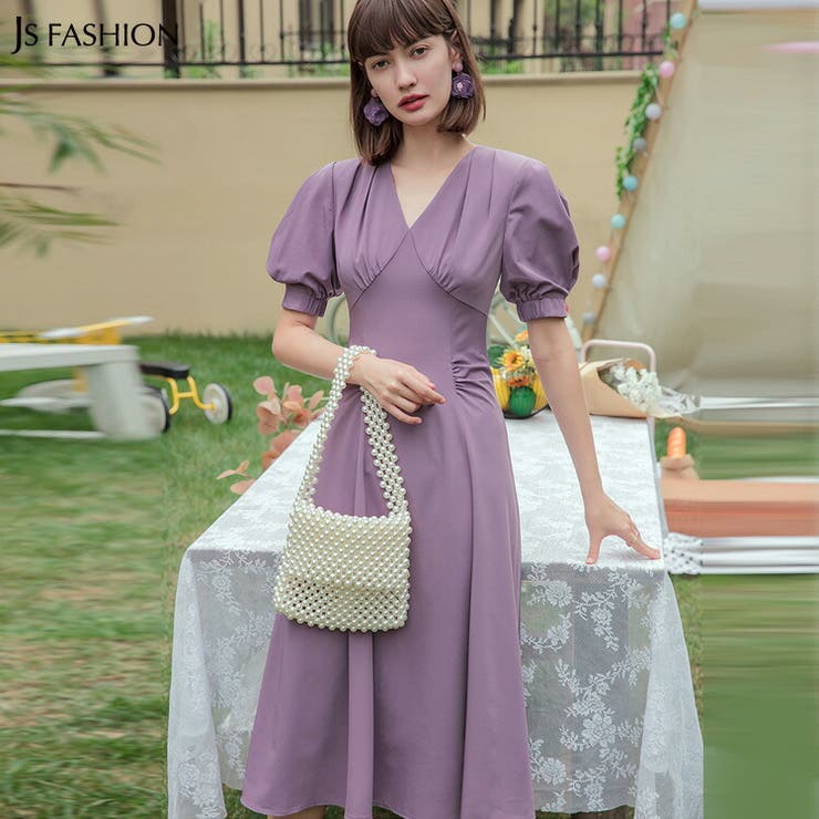 ロングワンピース 半袖 パフスリーブ 品番 Jsfw Js Fashion ジェーエスファッション のレディースファッション通販 Shoplist ショップリスト