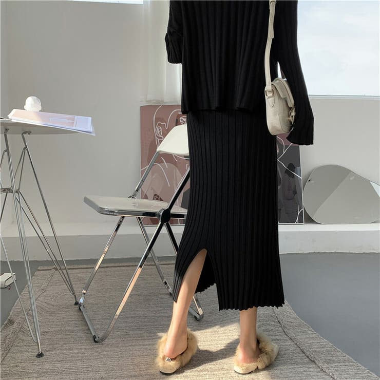 ニットセットアップ 全2色 タートルネックニットトップスとニットスカート上下セット 品番 Jsfw Js Fashion ジェーエスファッション のレディースファッション通販 Shoplist ショップリスト