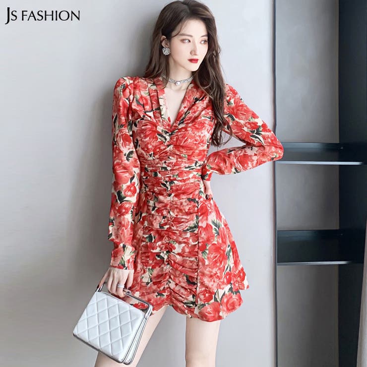 花柄ワンピース パーティードレス ギャザー入り 品番 Jsfw Js Fashion ジェーエス ファッション のレディースファッション通販 Shoplist ショップリスト