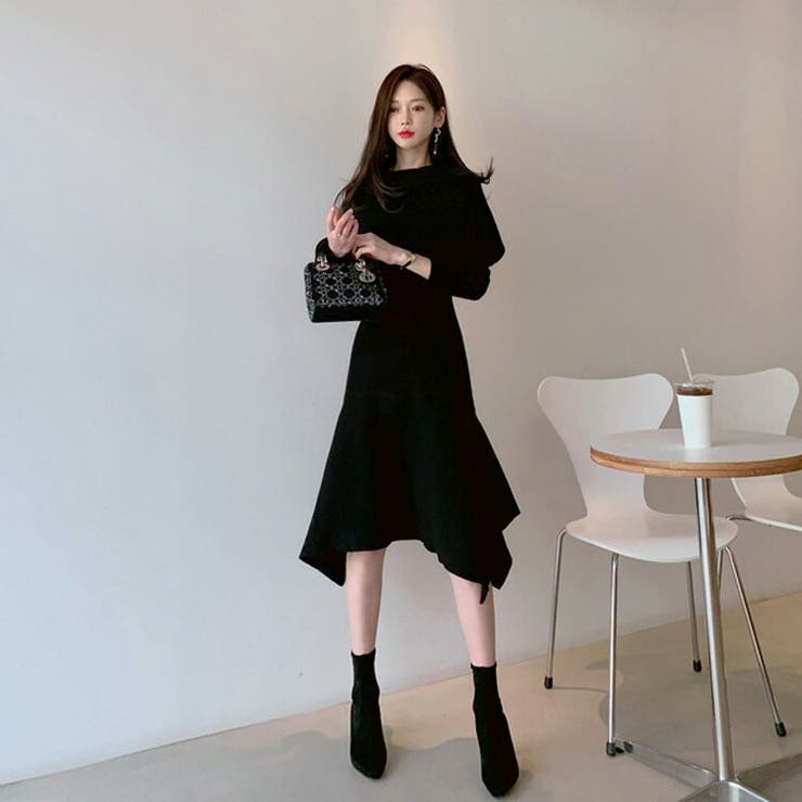 ニットワンピース 全2色 オフショルダー[品番：JSFW0007936]｜JS