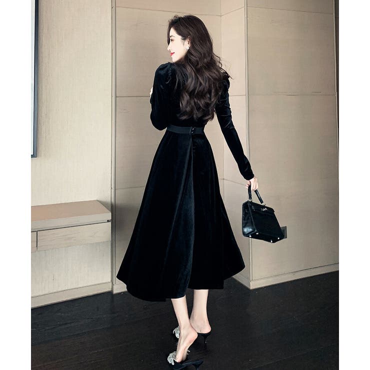 パーティードレス ベロアワンピース ゴージャスビジューベルト[品番：JSFW0007943]｜JS  FASHION（ジェーエスファッション）のレディースファッション通販｜SHOPLIST（ショップリスト）