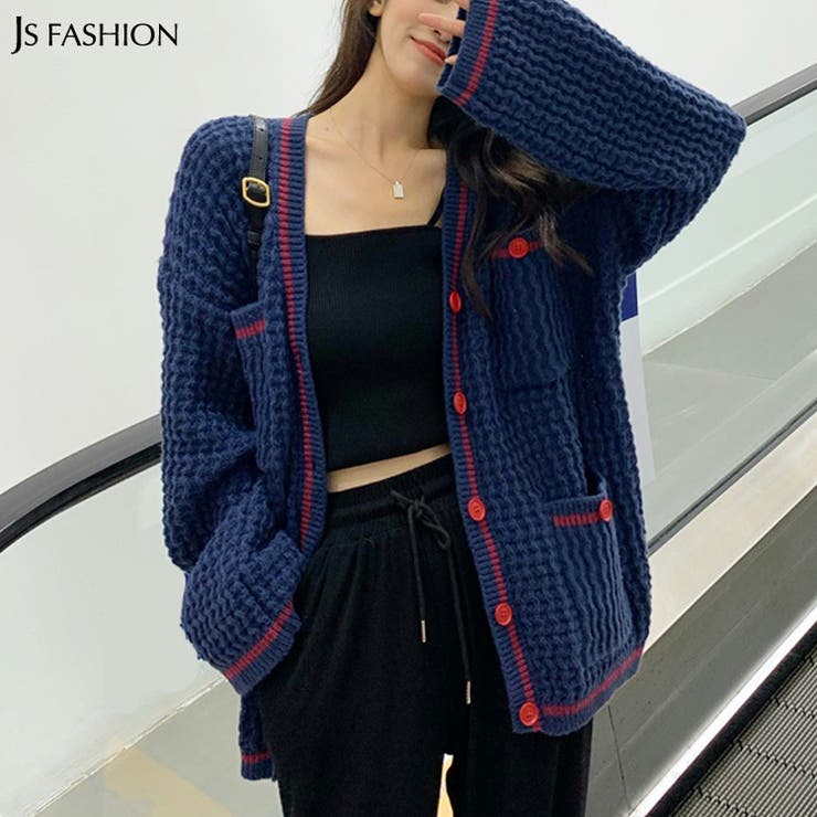 厚手ニットカーディガン 全2色 ラインが映える 品番 Jsfw Js Fashion ジェーエスファッション のレディース ファッション通販 Shoplist ショップリスト