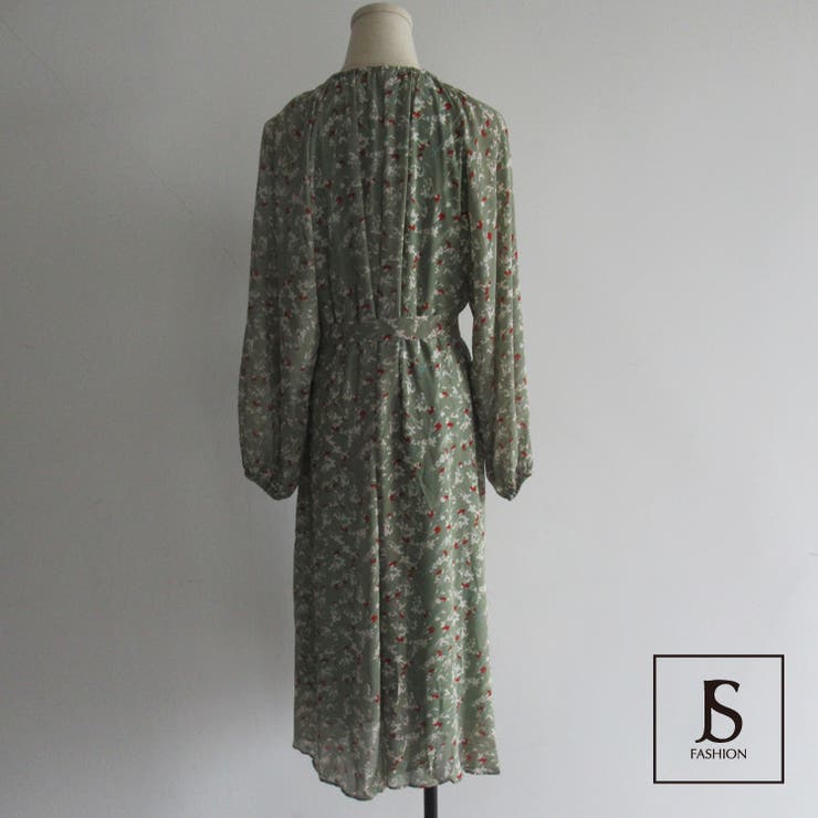 ロングワンピース 2色 小花柄[品番：JSFW0006580]｜JS FASHION