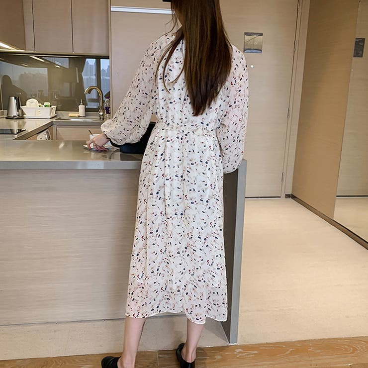 ロングワンピース 2色 小花柄[品番：JSFW0006580]｜JS FASHION