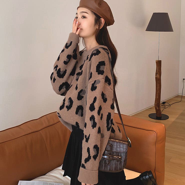 レオパード柄 ジップアップセーター cass22-08_aa.jpg