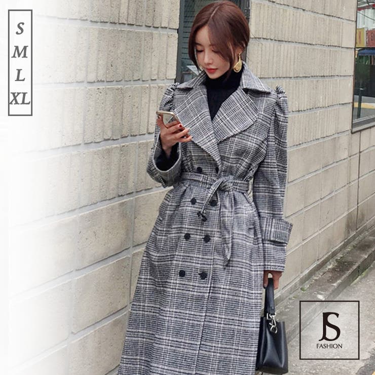 ロングコート チェック柄 チェスターコート 品番 Jsfw Js Fashion ジェーエスファッション のレディースファッション通販 Shoplist ショップリスト