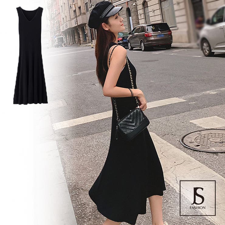 ブラック ノースリーブ ニット ワンピース ZARA ブラック ノースリーブニットワンピース S